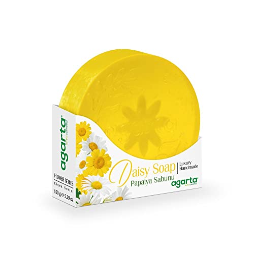 Agarta feita à mão Daisy Soap Soap 5.29 oz Série de flores, lavagem, limpeza, sabão da cabeça, sabão do corpo, ele não contém