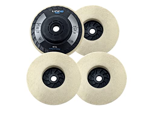 Linha10 Ferramentas 4pk Buffing Wheel 4-1/2 polegadas com 5/8-11 Arbor rosqueado para trituradores de ângulo