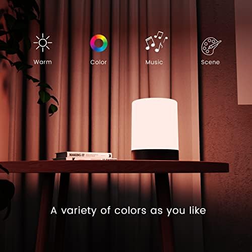Lâmpada de cabeceira de cabeceira do ElecStars Touch - com alto -falante Bluetooth, Luz noturna de cor, luminária de mesa ao ar livre