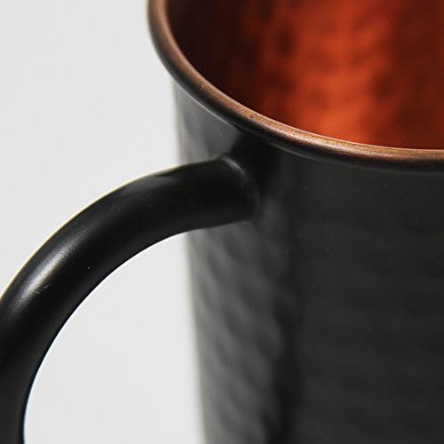 ALCHEMADE Pure Copper Black Moscou Mula Canecas - 14 oz Cup de caneca de cobre martelada original para mulas, coquetéis ou sua bebida favorita - mantém as bebidas mais frias, mais longas