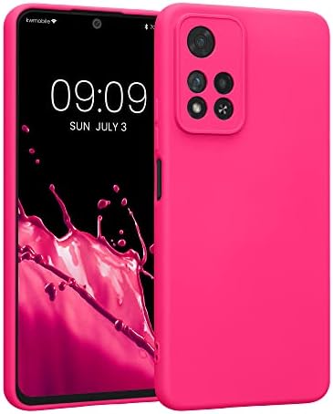 Kwmobile Slim TPU Case compatível com Xiaomi Redmi Nota 11 Pro+ 5g / Nota 11 Pro Plus 5G Case com recorte de câmera de garra fosco macio - rosa neon