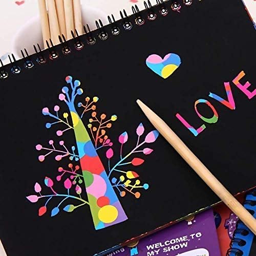 Pacote de 4 Pack Arts Desenho Notebook para crianças Desenho de desenho, papel de desenho de arco -íris grande conjunto para suprimentos