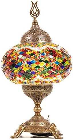 Lumin-lâmpada de mesa de mosaico operada por bateria com lâmpada LED embutida, touros de mesa de mesa de mesa de mesa de mesa de cabeceira de cabeceira de cabeceira de cabeceira com lâmpada leve com lâmpada leve com lâmpada LED, sem cordão