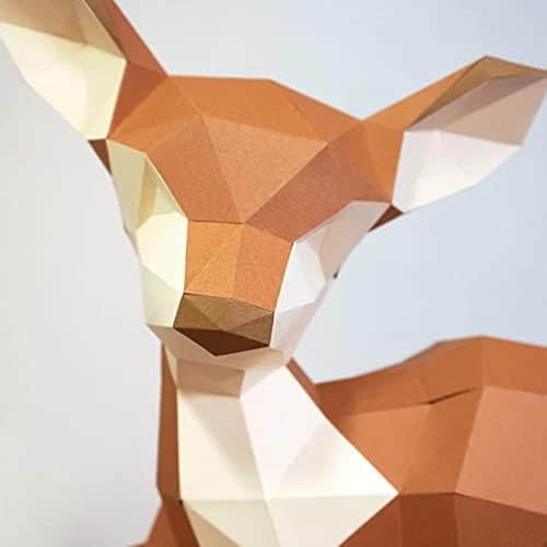 Wll-DP Modelagem de veados de veado escultura de papel DIY 3D Origami Puzzle Paper Trophy Creative Model Home Decorativa Ornamento