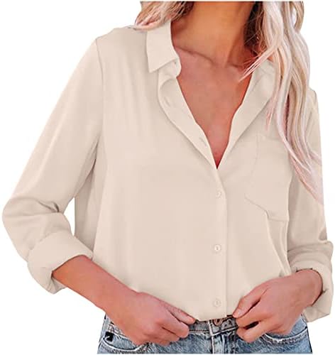 Blusa de luva longa para mulheres de cetim feminina Camisetas de manga comprida