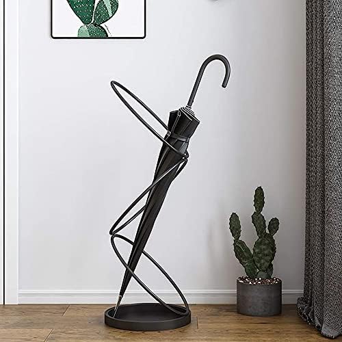 Omoons Metal Umbrella Stand Stand Better Creative Umbrella Rack Solter, Drip Bandey, para Restaurante de Apartamento para Officiário em casa - Art/Black