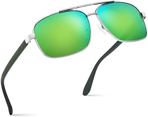 Xagger Square Polarized Aviator Sunglasses para homens Classic Driving Tonses UV400 Proteção