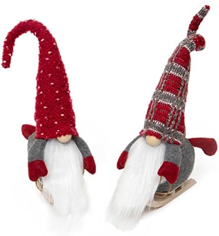 Chapéu de suéter MERAVIC Gnomo, nariz de madeira, braços e pernas, 19 polegadas, conjunto de 2 - decoração de Natal