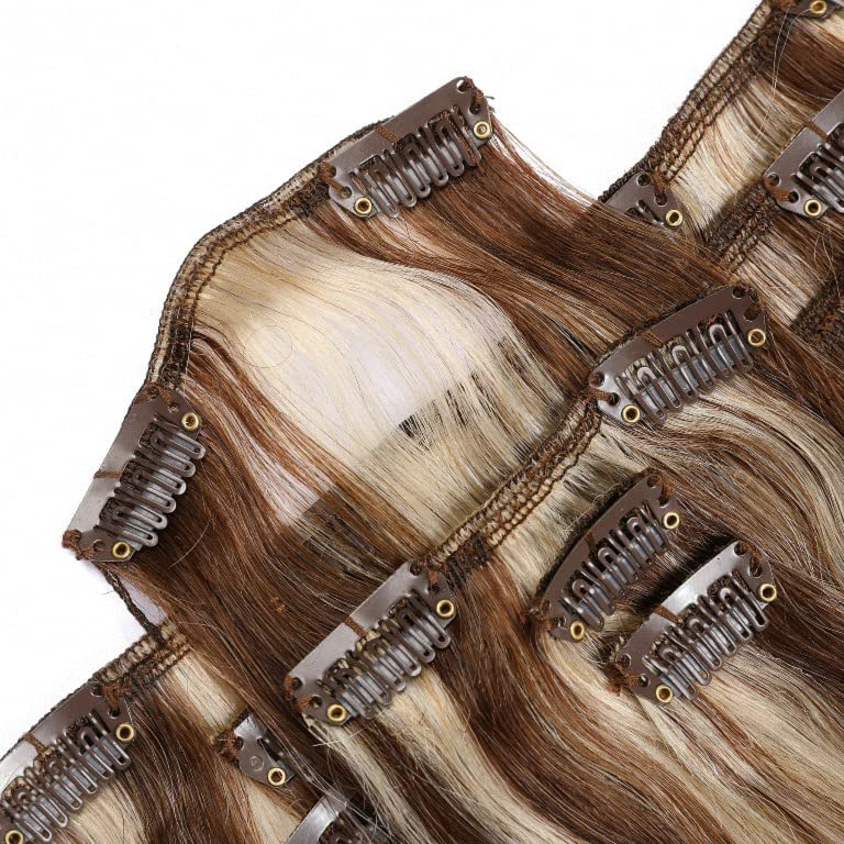TD Clipe de cabelo humano em extensões de cabelo, clipe de balayage em extensões de cabelo Extensões de cabelo reais
