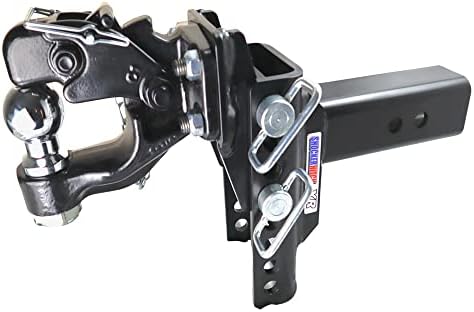 Shocker XR Ajuste Pintle & Ball Combo Hitch - 6 Drop to 6 Rise, Fits 2 Hitch Inclui 2 Bola