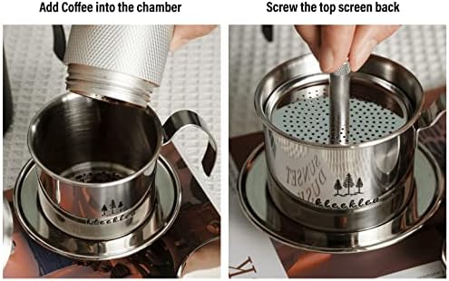 Filtro de gotejamento de café vietnamita de Kleeklea, cafeteira vietnamita, phin, papel de filtro grátis em aço inoxidável cafeteira