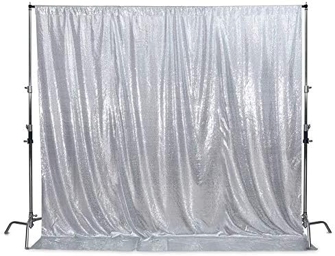 Cenário de lantejoulas squarepie cortina de fundo não transparente para festa de casamento de 6 pés x 6 pés de prata