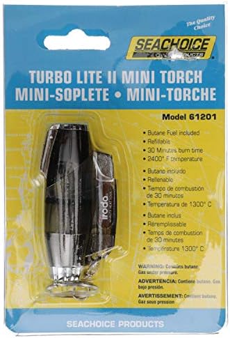 SEECHOICE TURBO LITE II Tocha Mini, fornece 2.400 ° F Pinpoint Blue Flame, inclui anel -chave