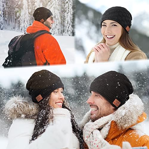 Stuffers de estoque Bluetooth Hat para homens Bluetooth Feanie Hat Gifts For Men Mulheres Ajusta para pescar Skate Skate Winter Outdoor Sports Fit for Mens Mulheres Mãe Menina