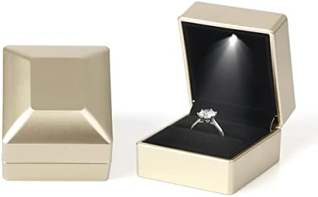 Vilcmus LED Light Ring Case, Jóias para proposta, casamento, engajamento, caixa de anel de presente LED
