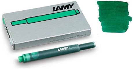 Cartuchos de tinta de caneta Lamy T10 - Misture 4 pacote - preto, azul, vermelho, verde