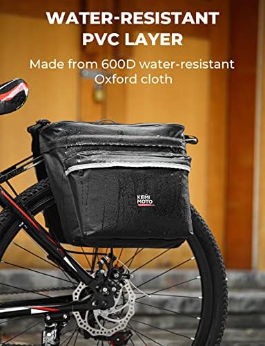 Bolsa de bicicleta de bicicleta Kemimoto Saco traseiro de rack, 30L de bolsa de tronco de bicicleta resistente à água