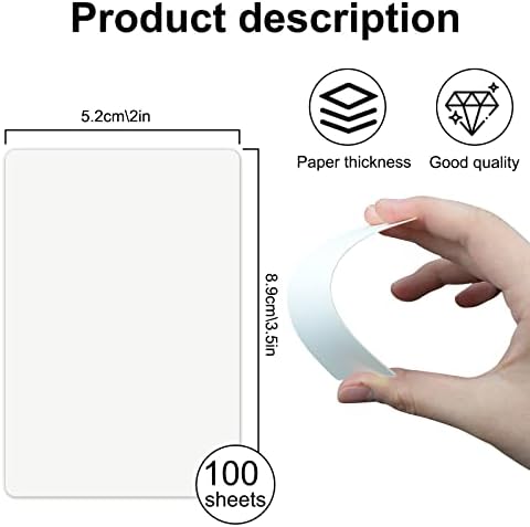 Cartões de índice de 100 pacotes 2x3,5 polegadas brancas em branco grossas cartões de nota pesada 90lb cartão de serviço