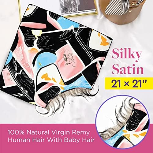 Janet Collection derreta o lenço de borda de Lafichu com cabelos de bebê - Satin Head Wrap for Edge Style - lenço com nó com cabelo com cabelos para bebês
