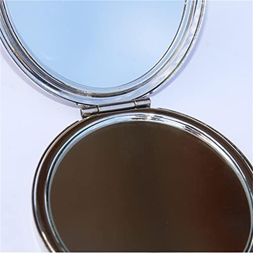 FSYSM prata oval oval portátil espelho portátil Double -facefing Dollowing Small espelho presente