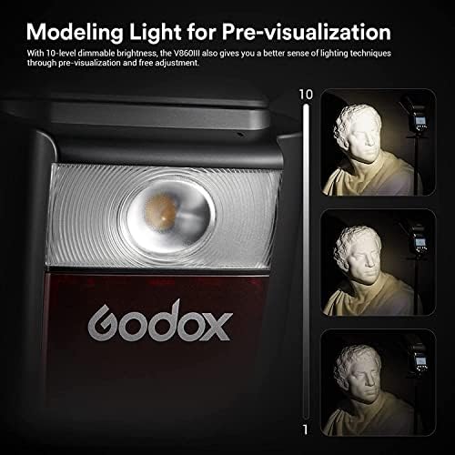 GODOX V860III-C Speedlite flash para câmeras Canon, E-TTL 2.4G HSS sem fio 1/8000s, bateria de lítio de 2600mAh, 10 níveis de lâmpada