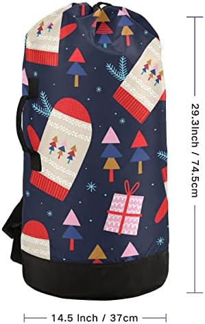 Backpack de lavanderia de meias de Natal Backpack Saco de lavanderia pesada com alças