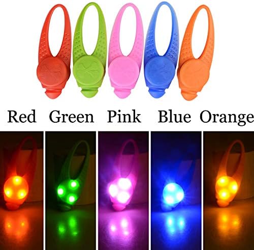 Pacote de 5 pacote LED LIGHT UP DOG CLARE LUZ, Luzes de colar de segurança de cães à prova d'água para cães de gato