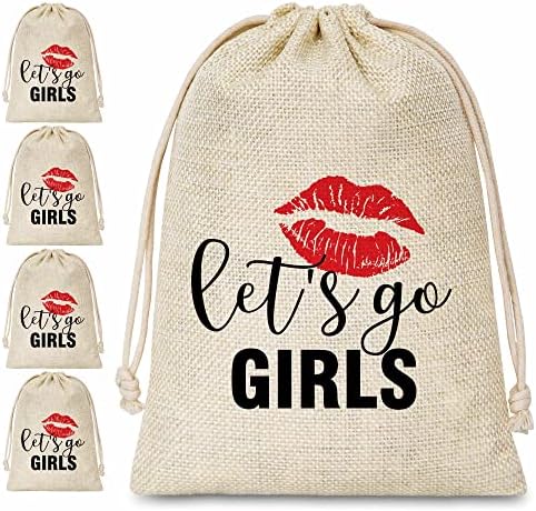 Infuco Hans Hagover Kit Bags Bacharel Sacos de Bacharelas, Let's Go Girls Cotton Gift Smags com cordão para festas de