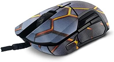 MightySkins Glitter Glitter Compatível com SteelSeries Rival 5 Mouse de jogos - Lava Hex | Acabamento de brilho protetor