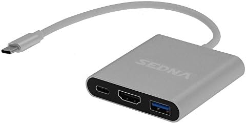 Sedna - Adaptador HDMI do Tipo 3K para 4K, hub USB 3.0 com 1 porta de carregamento PD USB, para a Apple the MacBook, Microsoft Surface Pro .etc.