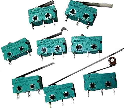 Berrysun Micro Switches 5pcs Micro interruptores de alavanca de alavanca de alavanca SPDT Snap Action 5A 250V KW4A NC-NO-C com Pulley 3pin 2pin Stroke Limit Switch
