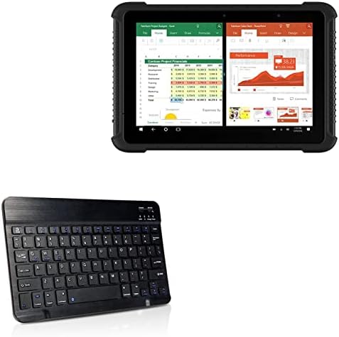 Teclado de onda de caixa compatível com o tablet VanQuisher SV -16H - teclado Bluetooth Slimkeys, teclado portátil com comandos integrados - Jet Black