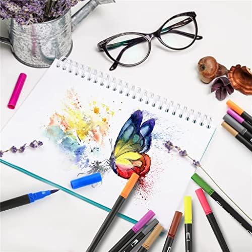 SDGH 60/72 Cores canetas de aquarela Conjunto de caneta de arte de ponta dupla para desenho de pintura de caligrafia Arte para