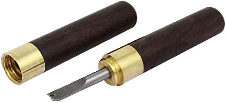 X-Dree 1,2 mm de largura de madeira maçaneta de madeira borda chanfrada ferramenta de chanfro de couro (1,2 mm ancho ranura