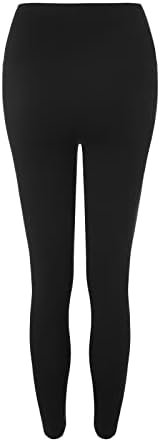Wxhn Fashion Fleece Allined Leggings para mulheres engrossam quentes da cintura alta Controle de barriga impressa calças térmicas