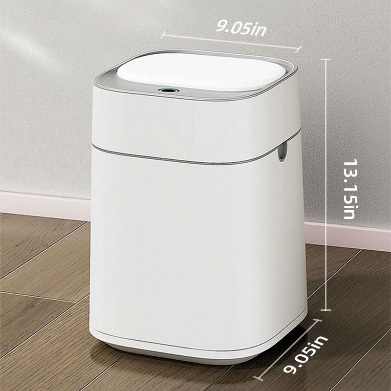 Lixo de banheiro inteligente genigw pode ensacar automático sensor inteligente lixo branco elétrico sem toque sem toque lixo automático