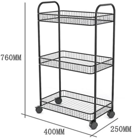 Ertudh Cart Rack Rack da sala de estar de armazenamento de banheiro da cozinha rack de piso com rodas