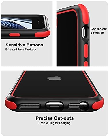 Caso mobnano para iPhone SE 2022, iPhone SE 2020, estojo transparente cristalino com pára -choques protetores de proteção