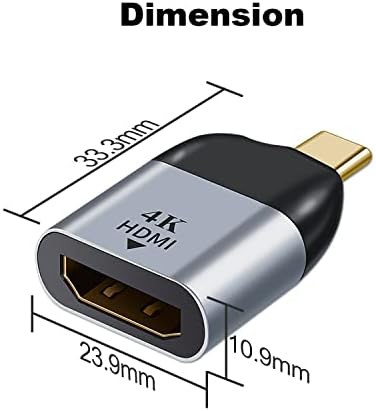 ADAPTOR AREME USB C A HDMI, conversor feminino 4K UHD tipo C para HDMI para MacBook Pro/Air, Surface, iPad Pro, Galaxy e mais