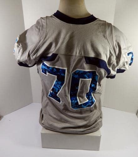 Old Dominion Monarchs #70 Game usou Grey Jersey Blue Digital Camar números 2xl 5 - Jerseys de jogo NFL não assinado usados