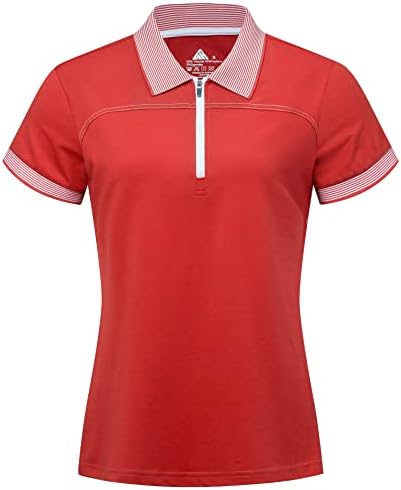 Camas de pólo de golfe feminino de igeekwell, resistência a rugas de manga curta de umidade com colaras de colarinho de tênis de trabalho casual