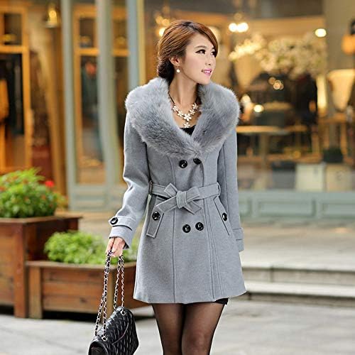 iyyvv feminino inverno lapela lã casaco de lã comprida sobretola elegante jaqueta elegante