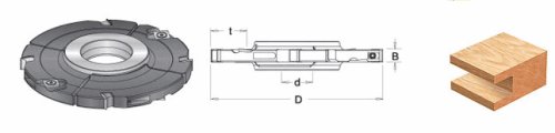 Ferramenta Amana - Cabeça de ranhura ajustável de 160 mm, grau industrial