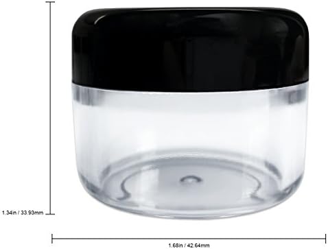 Beauticom 24 peças 30 grama 30 ml redondo pequenos frascos transparentes vazios com tampa de tampa de parafuso preta para armazenar