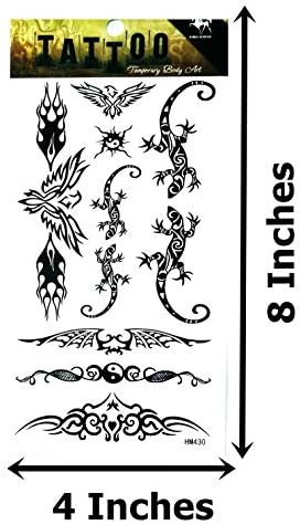 Nipitshop 1 folha Tatuagem temporária Lizard Bird Yin Yang Tattoos para mulheres Tatuagens de transferência à prova d'água