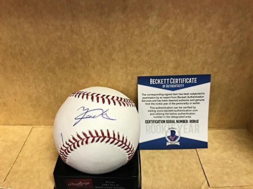 Yadier Alvarez Los Angeles Dodgers Ano de estreia assinado M.L. Baseball Beckett AUT - Bolalls autografados