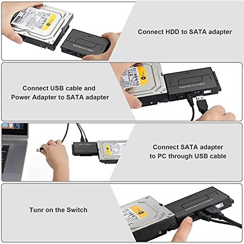 【Pacote】 IDE e SATA Adaptador de disco rígido externo e M.2 SSD para USB 3.0 Gabinete
