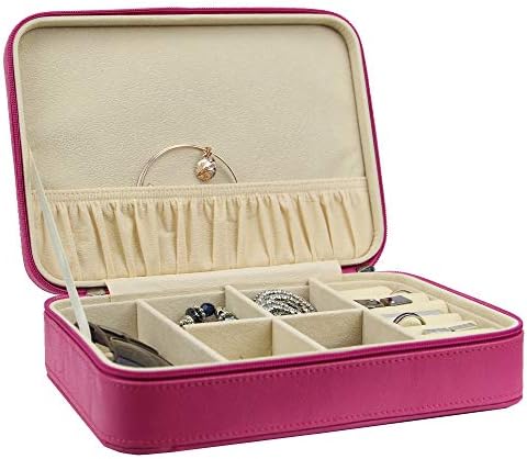 Decorebay nova caixa de jóias de viagem de couro falso organizador
