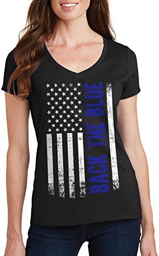 T-shirt de decote em V Threadrock Women the Blue American Band