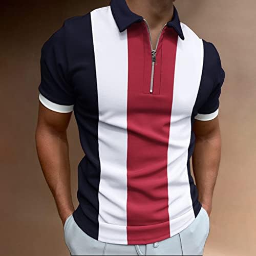 Camisas de trabalho de verão de BMIsegm para homens Men Primavera e verão Moda solta Zipper 3D Impressão digital camisetas curtas